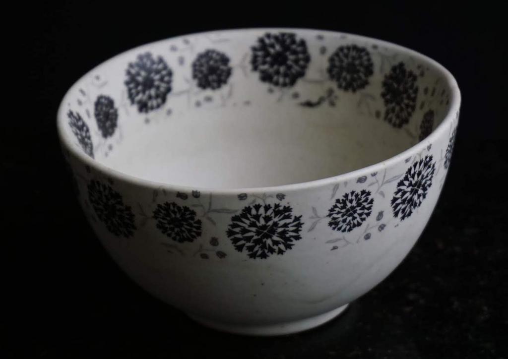 Black floral stripped small bowl