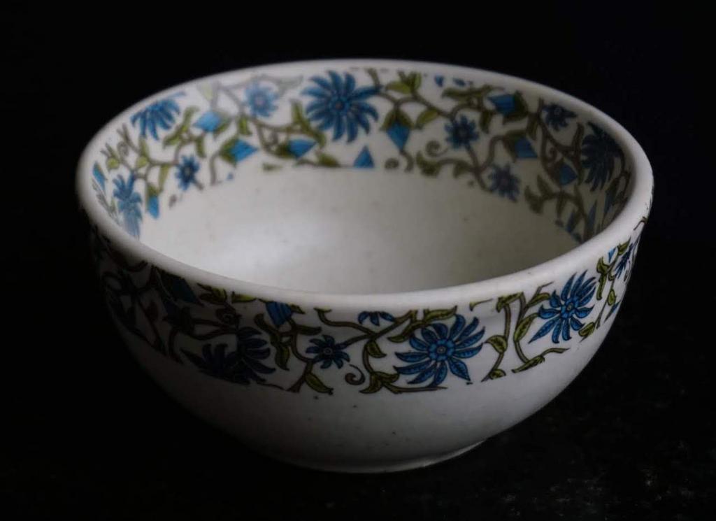 Blue floral strip small bowl