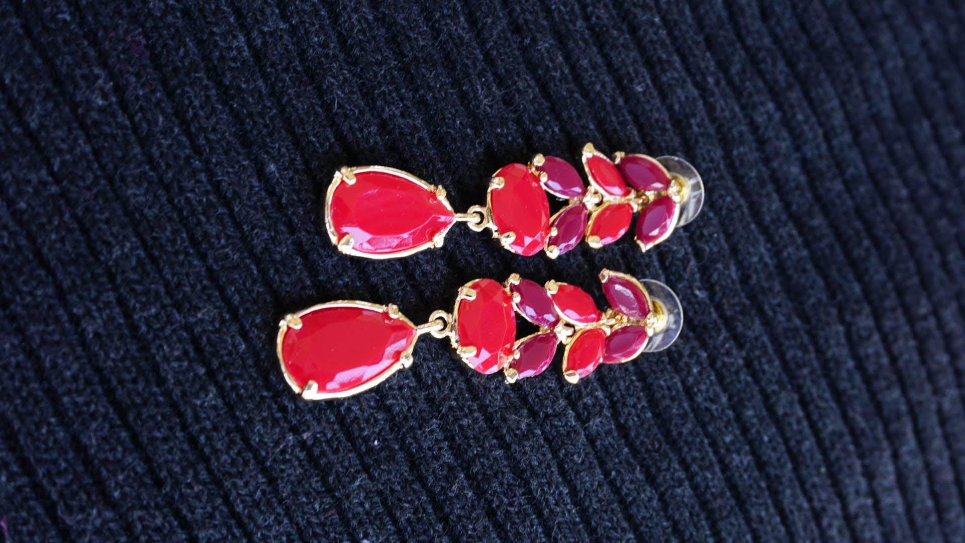 Red Maroon Earrings Hangings